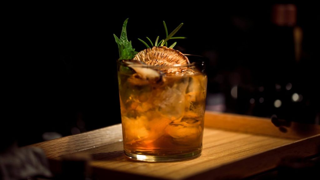 A cocktail infused with herbs